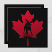 カナダメープルリーフアンドムース招待状 招待状 (正面/裏面)