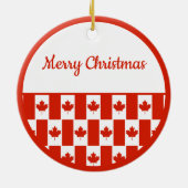カナダメープルリーフカナダ国旗のパターンのクリスマス セラミックオーナメント (裏面)