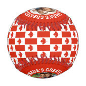 カナダメープルリーフカナダ国旗の父の日 野球ボール (裏面)