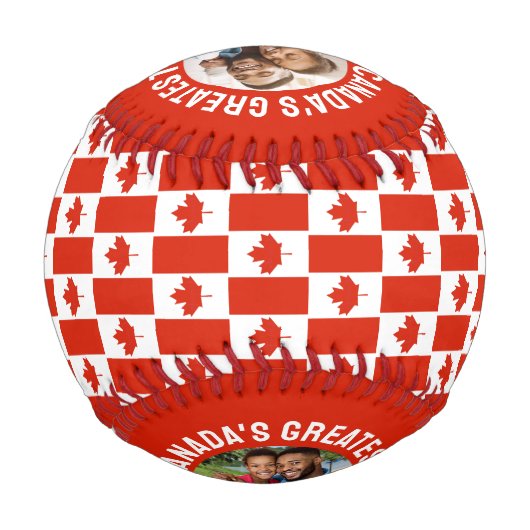 カナダメープルリーフカナダ国旗の父の日 野球ボール (裏面)