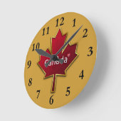 カナダメープルリーフクロック ラウンド壁時計 (傾斜)