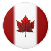 カナダメープルリーフドアノブカナダ国旗の装飾 セラミックノブ (正面)