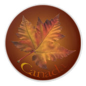 カナダメープルリーフドアノブ セラミックノブ (正面)