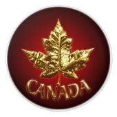 カナダメープルリーフドアノブ セラミックノブ (正面)