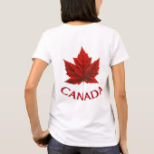 カナダメープルリーフフード付きスウェットシャツウィメンズカナダフード付きスウェットシャツ Tシャツ (裏面)