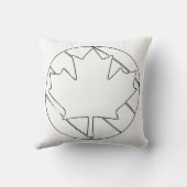 カナダメープルリーフラインスケッチイラストレーション クッション (裏面)