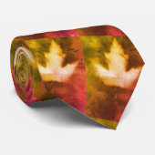 カナダメープルリーフレッドグリーン金ゴールドスタイルアーオーガニックト ネクタイ (ロール)