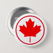 カナダメープルリーフレッドホワイトカナダ国旗の色 缶バッジ (正面&裏面)