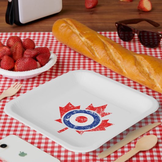 カナダメープルリーフローンデルグランジカナモダンダ ペーパープレート (ピクニック)