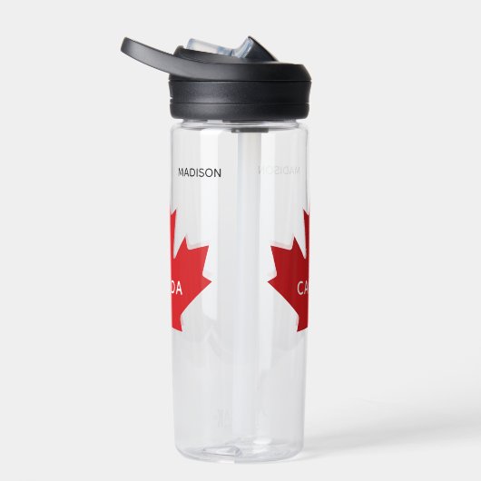 カナダメープルリーフ名前をカスタムする ウォーターボトル (右面)