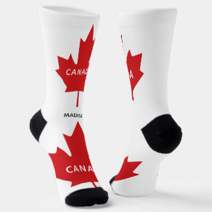カナダメープルリーフ名前をカスタムする ソックス
