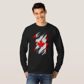 カナダメープルリーフ愛好家カナダ国旗 Tシャツ (正面フル)