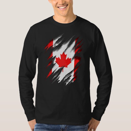 カナダメープルリーフ愛好家カナダ国旗 Tシャツ (正面)