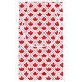 カナダメープルリーフ赤と白ダイヤモンドデザイン スモールペーパーバッグ (裏面)