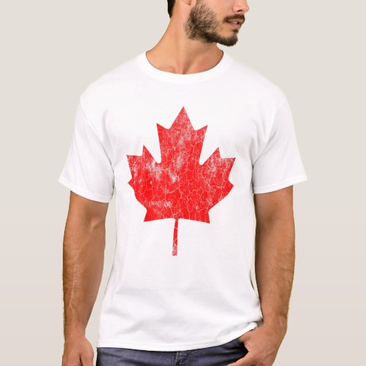 カナダメープルリーフ – カナダデー、カナダ国旗、缶 Tシャツ (正面)