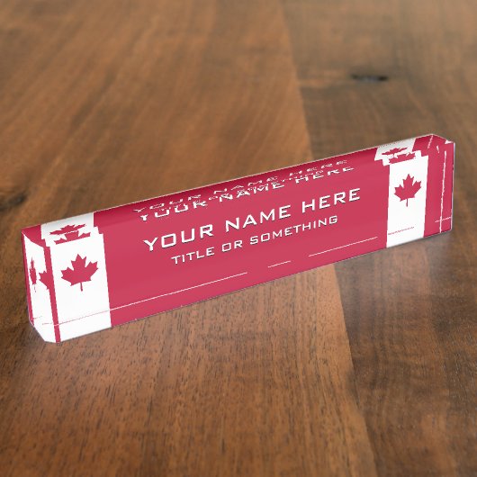 カナダメープルリーフ デスクネームプレート (側面)