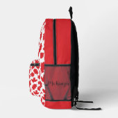 カナダメープルリーフ。編集可能な名前 プリントバックパック (右)