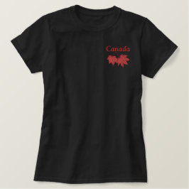 カナダメープル葉ズ 刺繍入りTシャツ