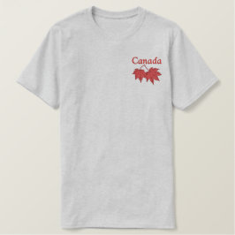 カナダメープル葉ズ 刺繍入りTシャツ