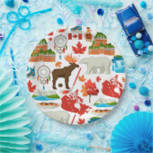 カナダモダンカラフルをテーマにした ペーパープレート (パーティー)