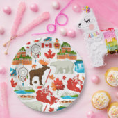 カナダモダンカラフルをテーマにした ペーパープレート (パーティー)