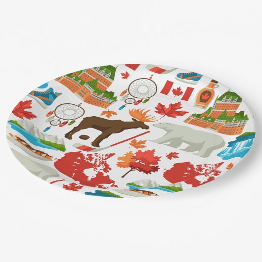 カナダモダンカラフルをテーマにした ペーパープレート