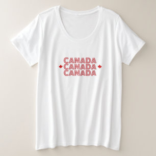 カナダモダン国旗の国のお土産 プラスサイズTシャツ