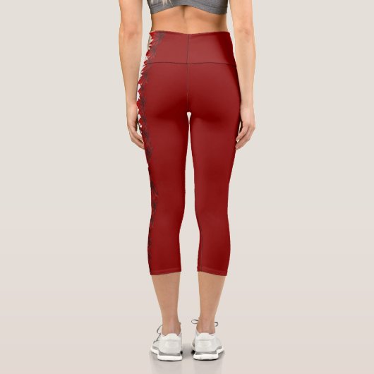 カナダヨガパンツCanadaメープルリーフチームパンツ カプリレギンス (裏面)