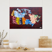 カナダライセンスプレートマップエディション2 ポスター (キッチン)