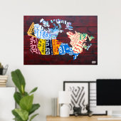 カナダライセンスプレートマップエディション2 ポスター (ホームオフィス)