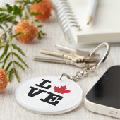 カナダラブメープルリーフアクリルキーチェーン キーホルダー (正面右)