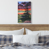 カナダランドスケー絵画ズサンセットキャンバス(小) キャンバスプリント (インサイチュ (寝室))