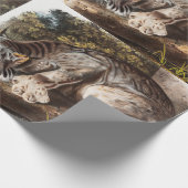 カナダリンクス(リンクスカナデンシス)イラストレーション ラッピングペーパー (角)