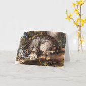 カナダリンクス(Lynx Canadensis)イラストレーション カード (黄色い花)