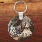 カナダリンクス(Lynx Canadensis)イラストレーション キーホルダー (正面)