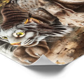 カナダリンクス(Lynx Canadensis)イラストレーション ポスター (角)