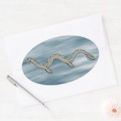 カナダレイクモンスター 楕円形シール (封筒)