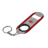 カナダレッドメープルリーフオンカーボンファイバースタイル キーホルダー栓抜き (正面アングル)