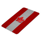 カナダレッドメープルリーフオンカーボンファイバースタイル マグネット (左側)