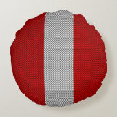 カナダレッドメープルリーフオンカーボンファイバースタイル ラウンドクッション (裏面)