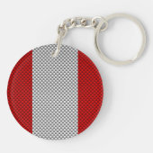 カナダレッドメープルリーフカーボンファイバーレトロスタイル キーホルダー (裏面)