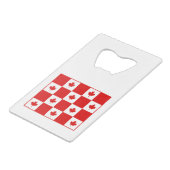 カナダレッドメープルリーフ市松模様にボードカラー クレジットカード栓抜き (裏面アングル)