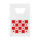 カナダレッドメープルリーフ市松模様にボードカラー クレジットカード栓抜き (裏面)