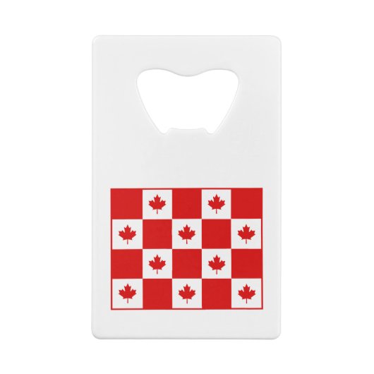 カナダレッドメープルリーフ市松模様にボードカラー クレジットカード栓抜き (裏面)