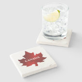 カナダレッドメープルリーフ ストーンコースター (横)