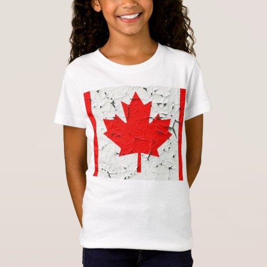 カナダレッドメープルリーフCANADAピーリング絵を描スタイル Tシャツ (正面)