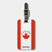 カナダレッド&ホワイトカナダ国旗 ラゲッジタグ (正面縦)