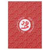 カナダレッドLOVE国旗パーソナライズされた テーブルクロス (正面)