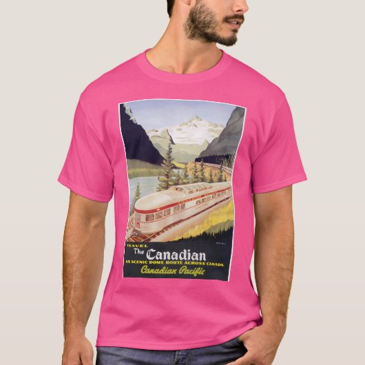 カナダレトロヴィンテージ列車のポスター Tシャツ (正面)