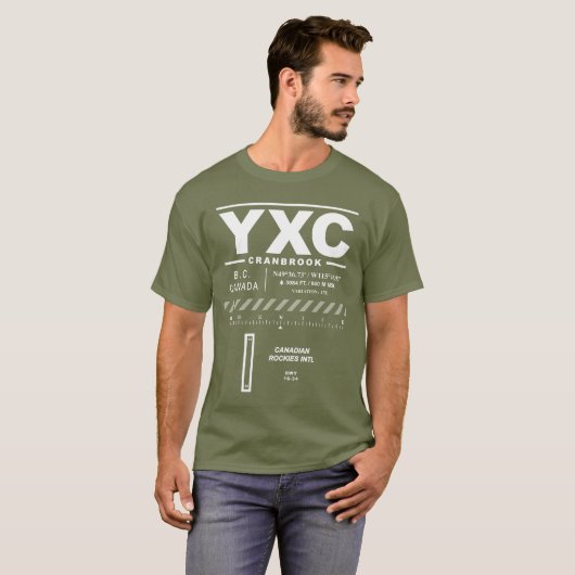 カナダロッキー国際的ズエアポートYXC Tシャツ (正面フル)